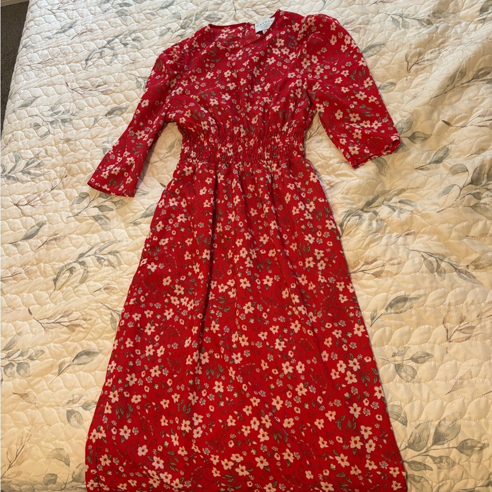 Floral Red Dress